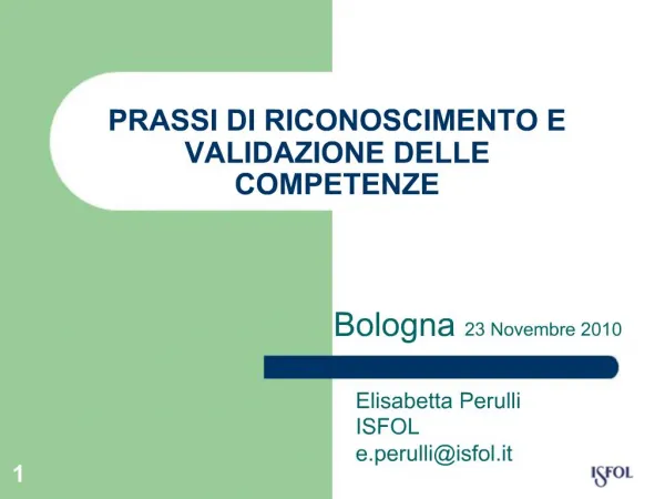 PRASSI DI RICONOSCIMENTO E VALIDAZIONE DELLE COMPETENZE