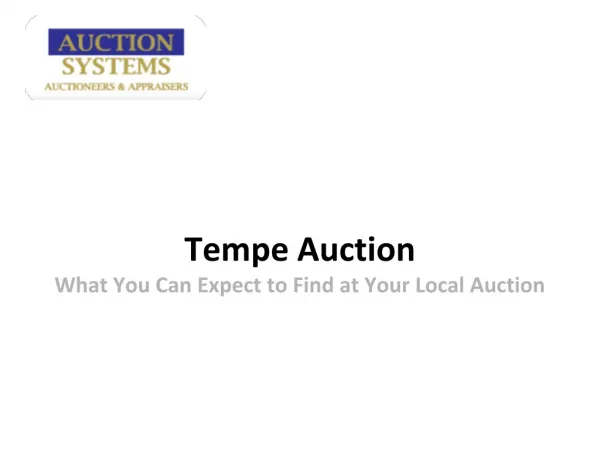 Tempe Auction: What You Can Expect to Find at Your Local Auc