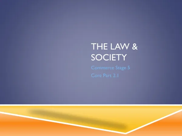 The law &amp; society