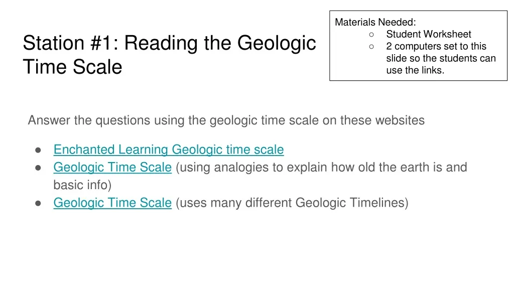 station 1 reading the geologic time scale
