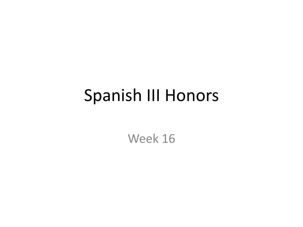 spanish iii honors