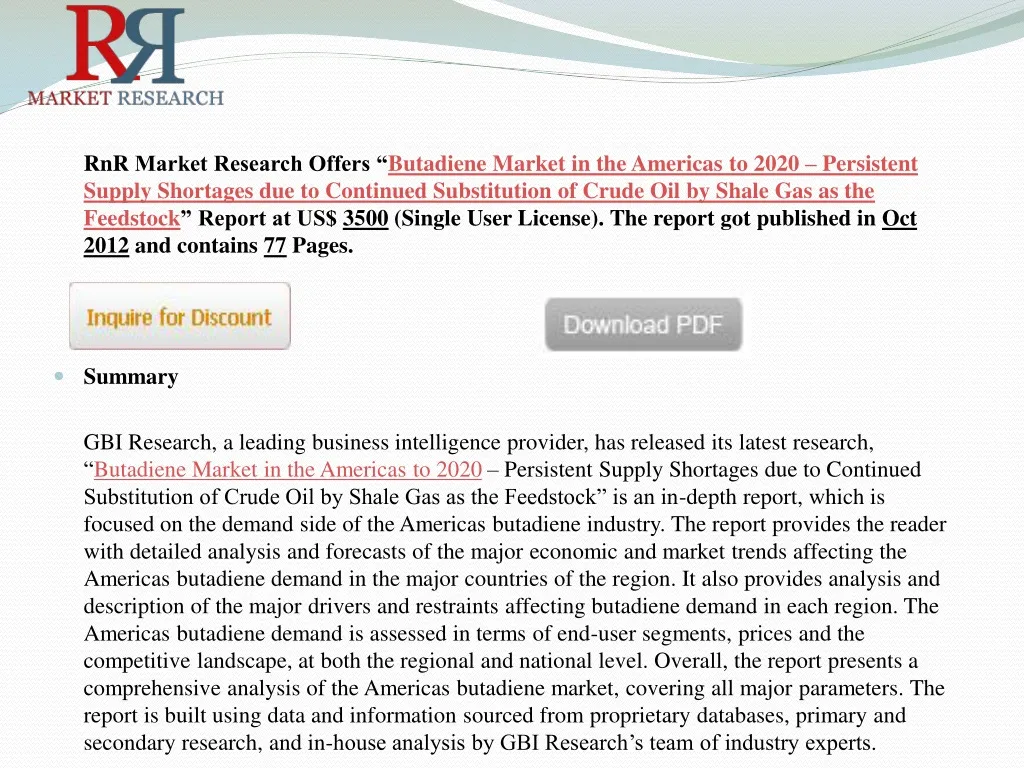 rnr market research offers butadiene market