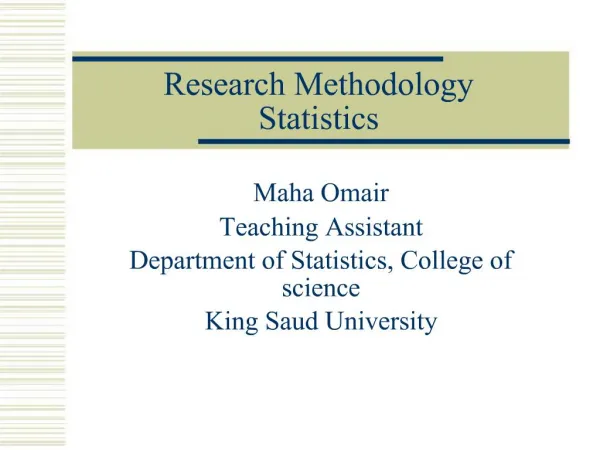 Research Methodology Statistics