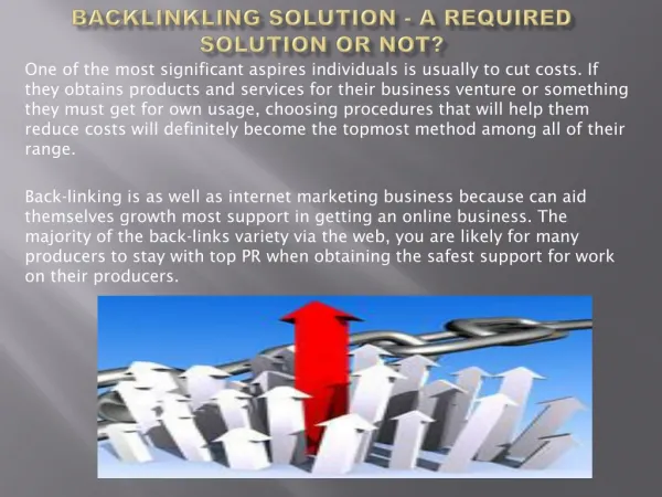 Backlinkling Solution - A Required Solution or Not