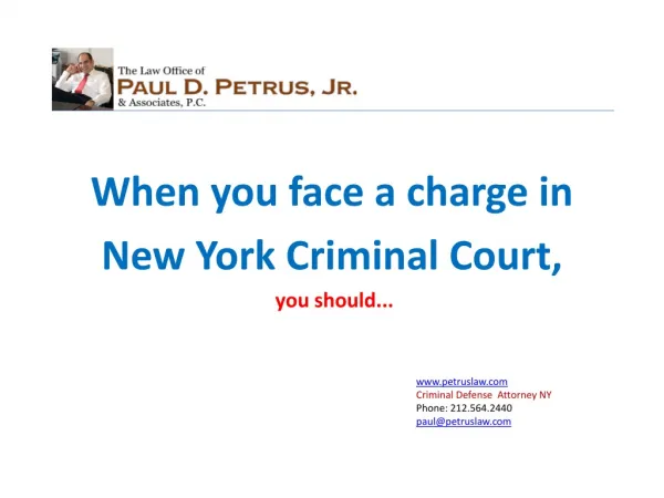 When you face criminal charge in a criminal court
