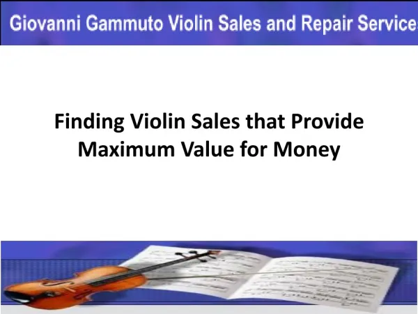 Finding Violin Sales that Provide Maximum Value for Money