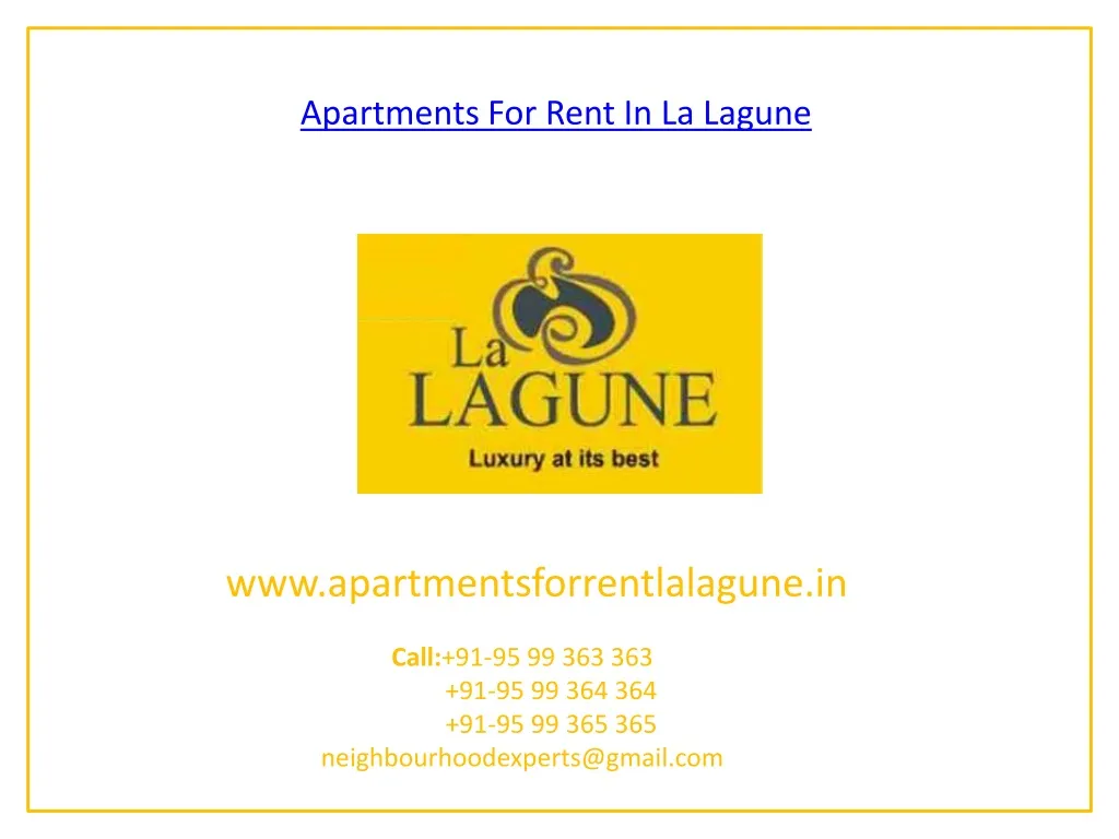 apartments for rent in la lagune