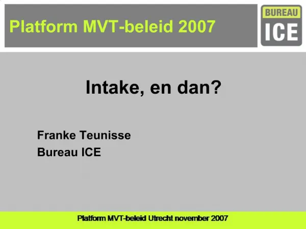 Platform MVT-beleid 2007