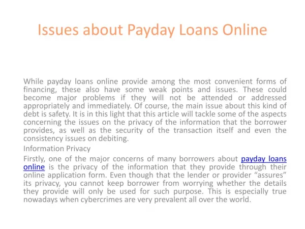 Payday loans online