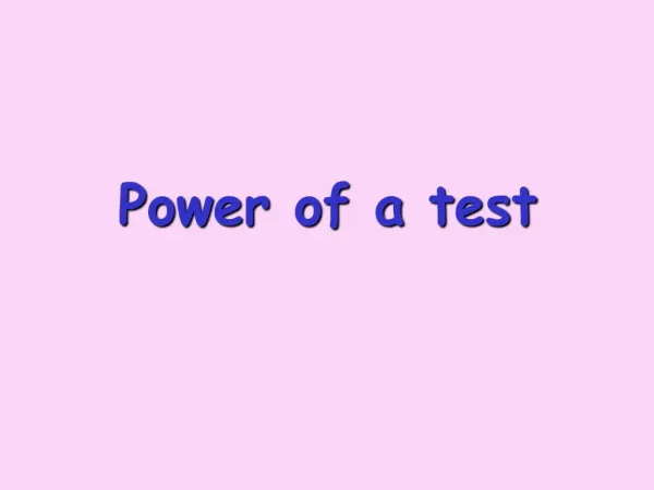 Power of a test