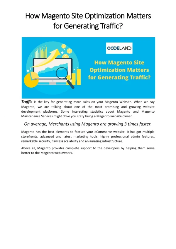 how magento site optimization matters how magento