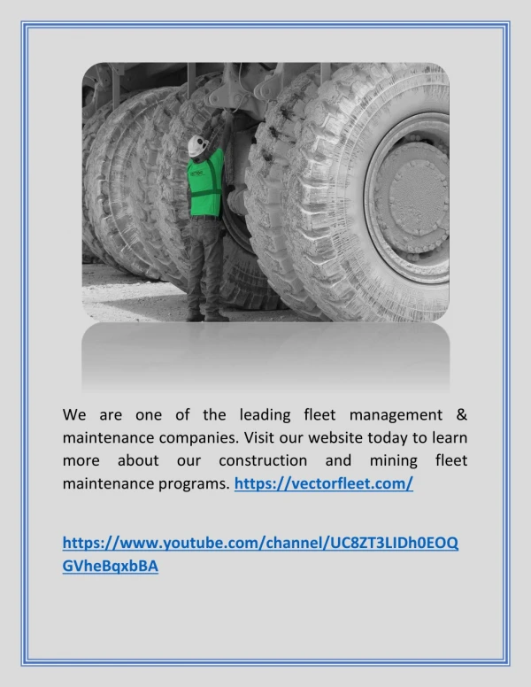 heavy equipment maintenance program - vectorfleet.com