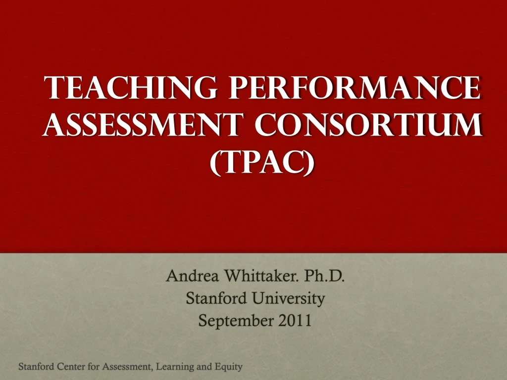 teaching performance assessment consortium tpac