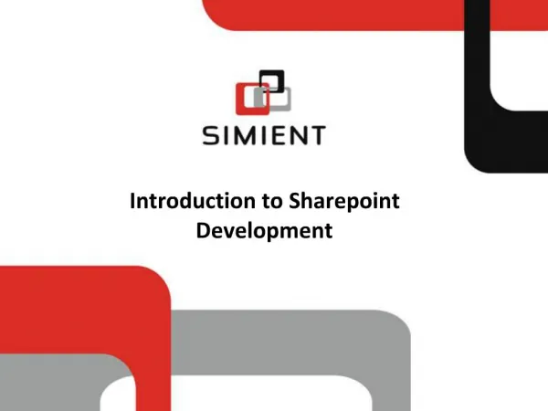 Introduction to Sharepoint Development