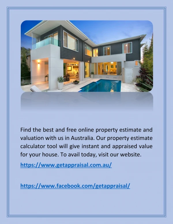 find the best and free online property estimate