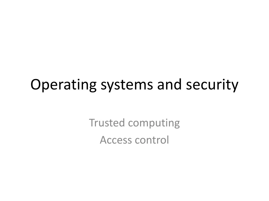 operating systems and security