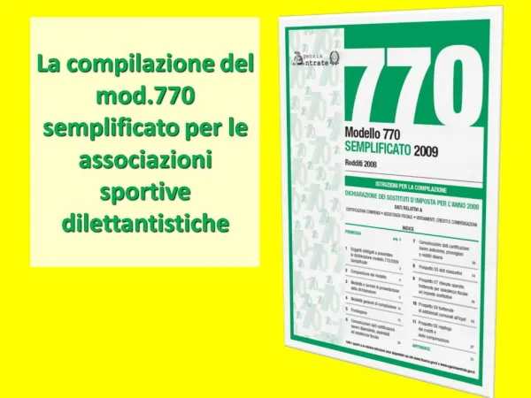 La compilazione del mod.770 semplificato per le associazioni sportive dilettantistiche
