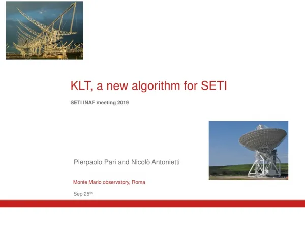 KLT, a new algorithm for SETI