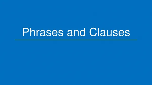 phrases and clauses
