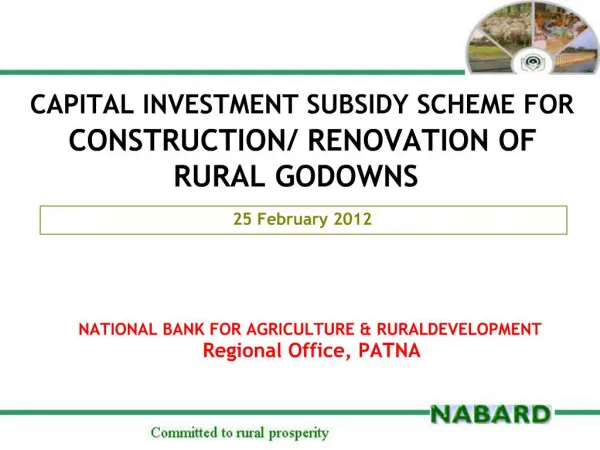 CAPITAL INVESTMENT SUBSIDY SCHEME FOR CONSTRUCTION