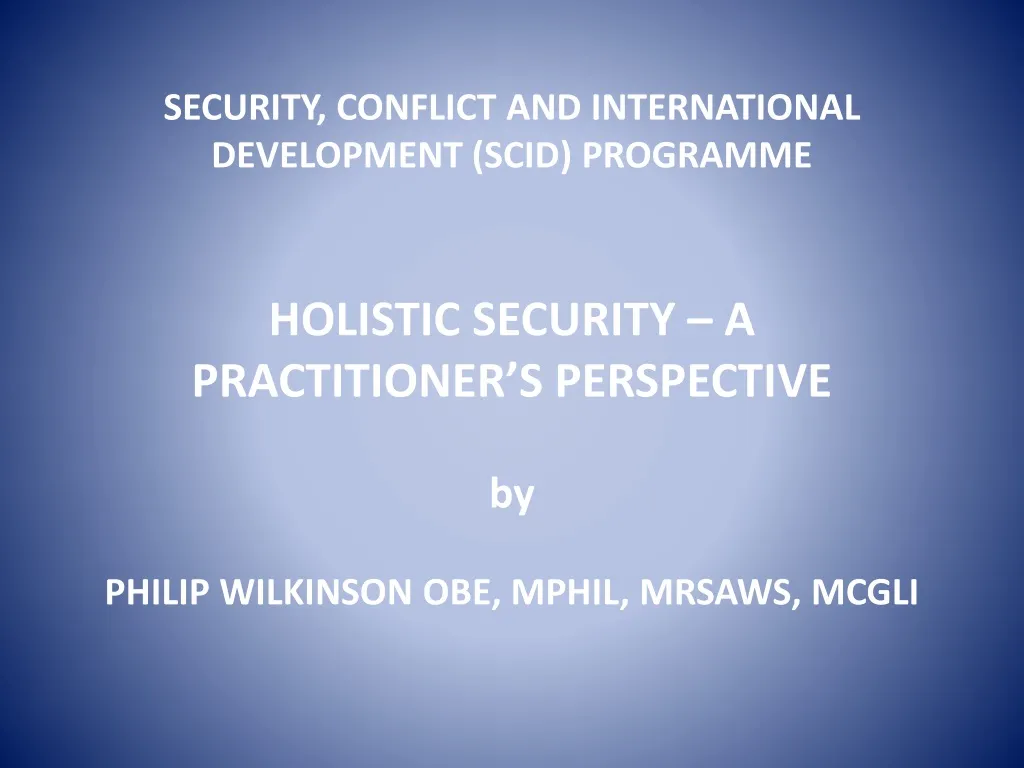 security conflict and international development