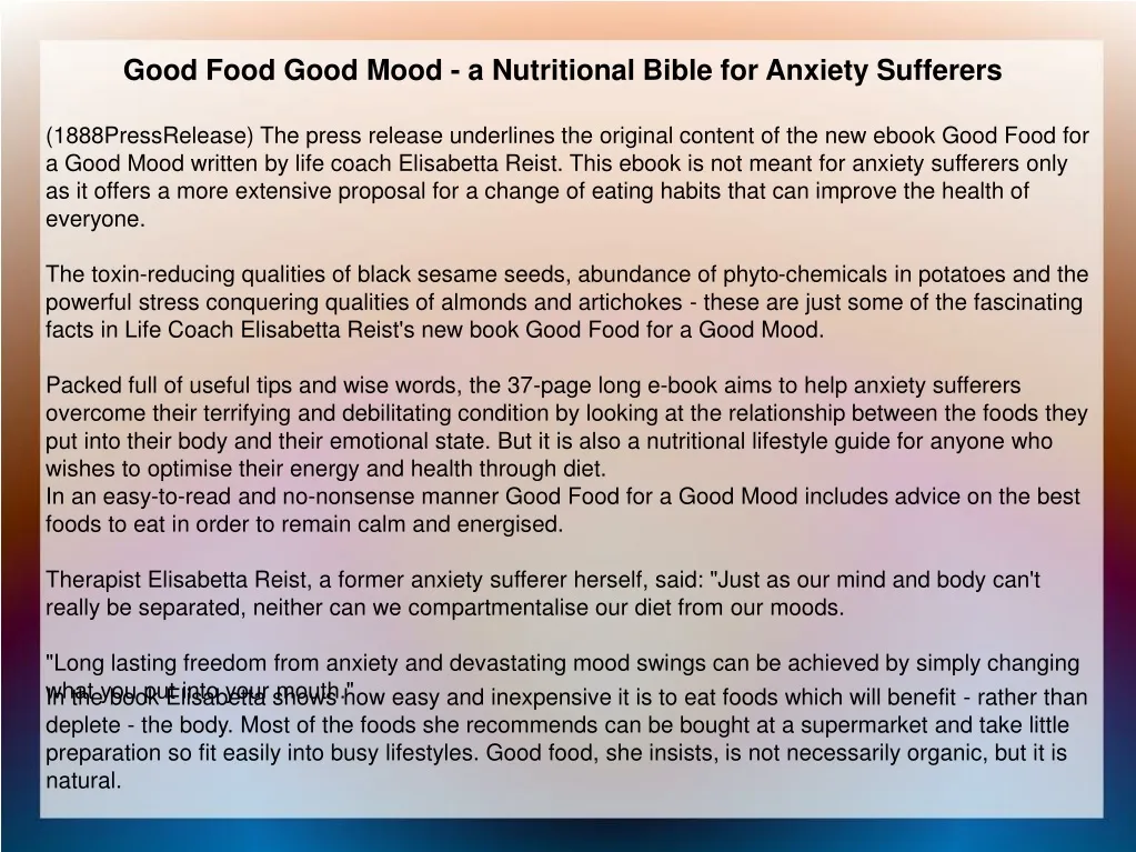 good food good mood a nutritional bible