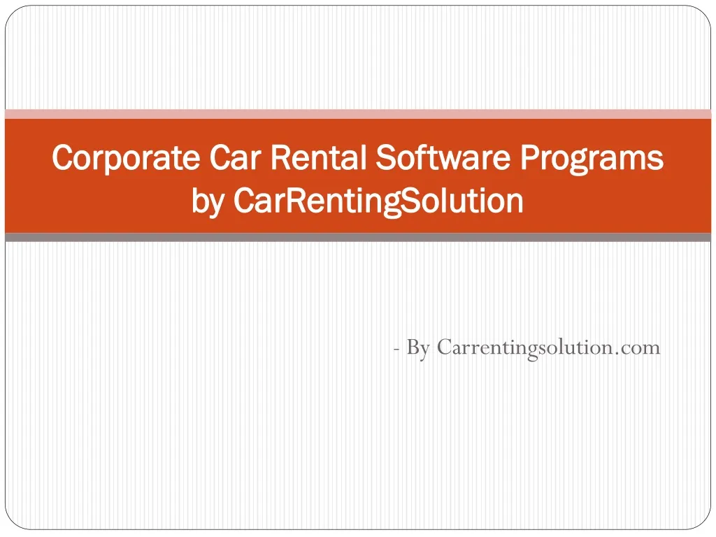 corporate car rental software programs by carrentingsolution
