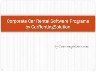 Car Rental System | Rental Car Programs