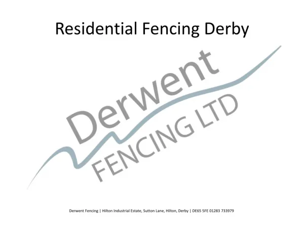 Residential Fencing Derby