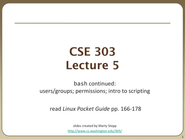 CSE 303 Lecture 5