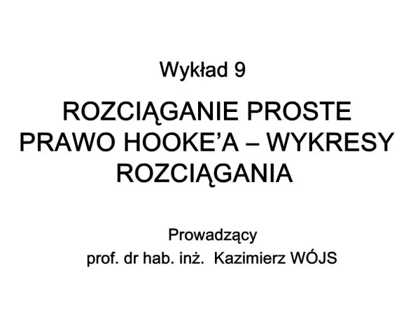 Prowadzacy prof. dr hab. inz. Kazimierz W JS