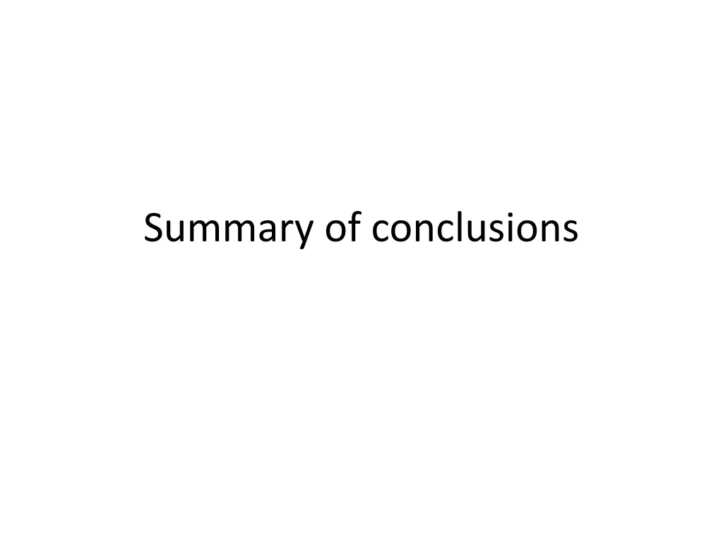 summary of conclusions
