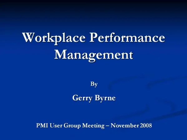 Workplace Performance Management