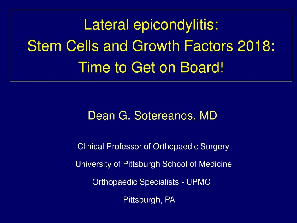 lateral epicondylitis stem cells and growth