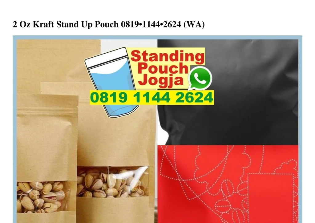 2 oz kraft stand up pouch 0819 1144 2624 wa