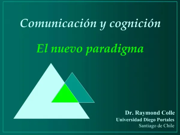 Comunicaci n y cognici n El nuevo paradigma
