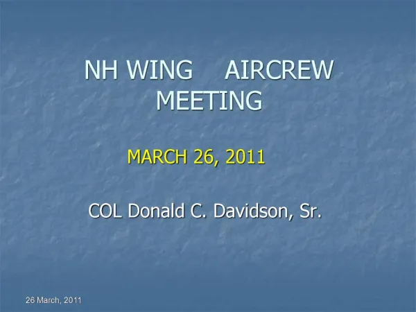 NH WING AIRCREW MEETING