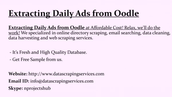 Extracting Daily Ads from Oodle