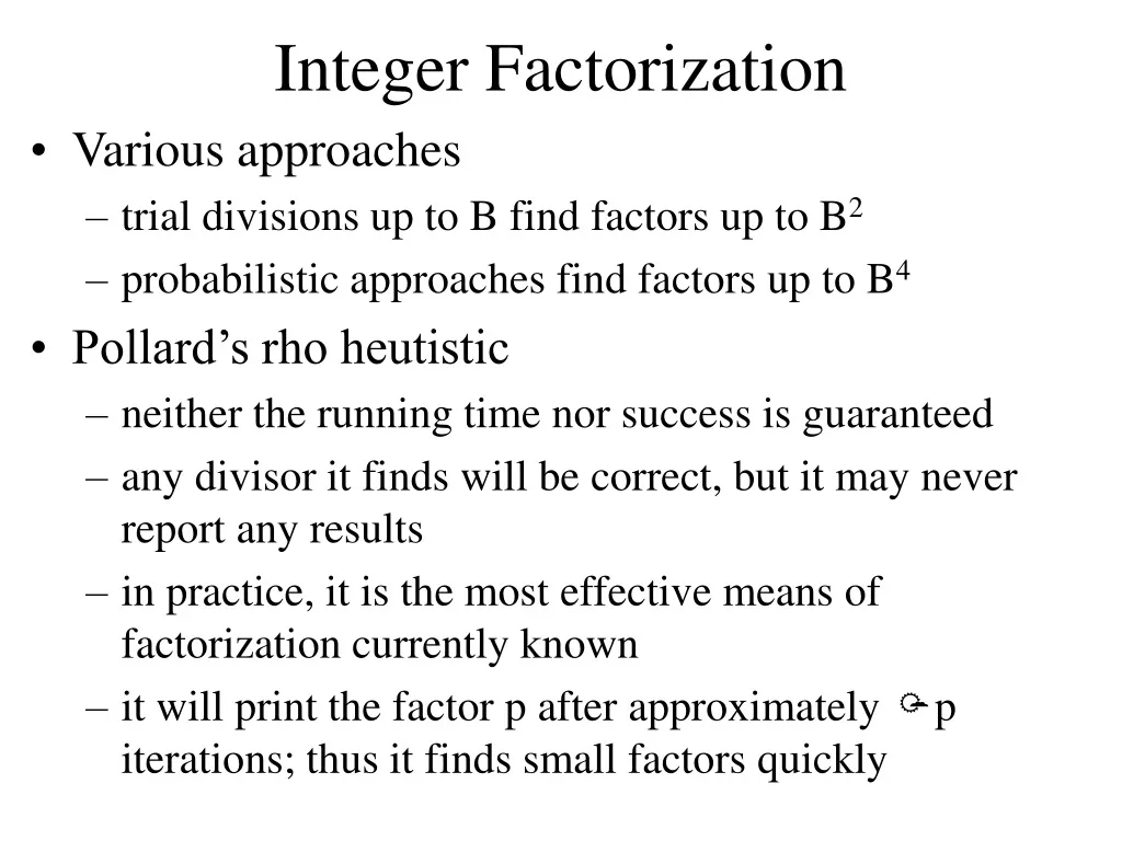 integer factorization
