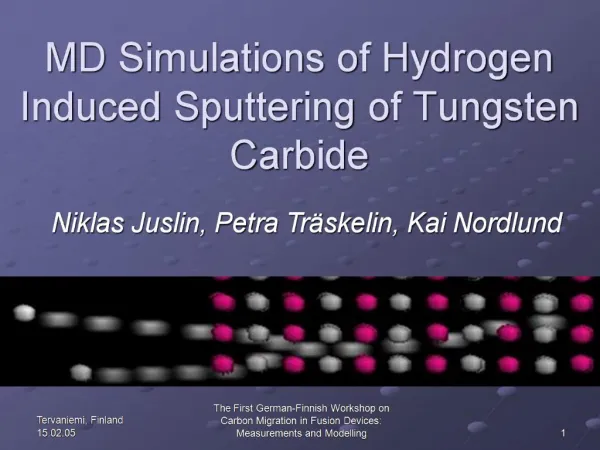 MD Simulations of Hydrogen Induced Sputtering of Tungsten Carbide