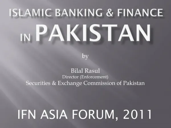 Islamic banking finance in Pakistan