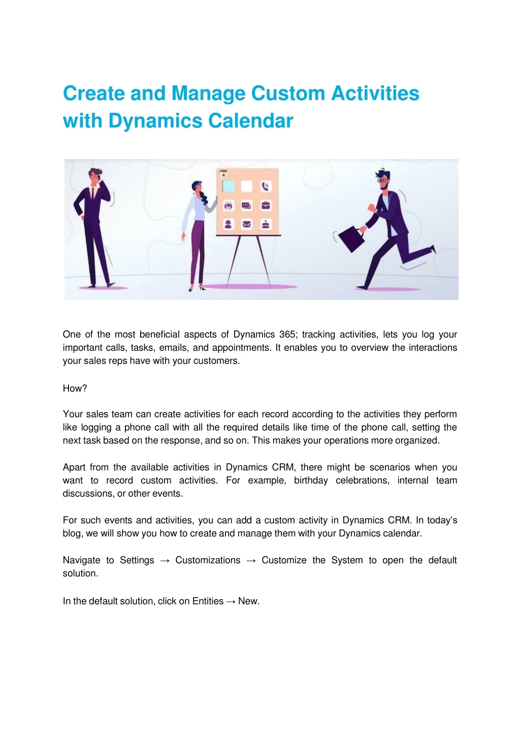 create and manage custom activities with dynamics calendar