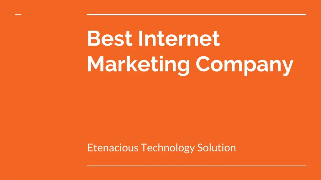 best internet marketing company