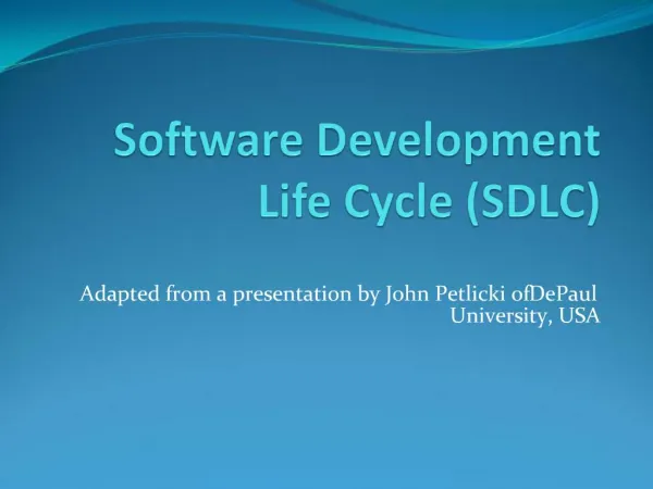 Software Development Life Cycle SDLC