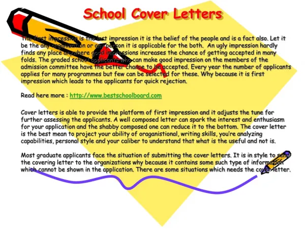 School Cover Letters
