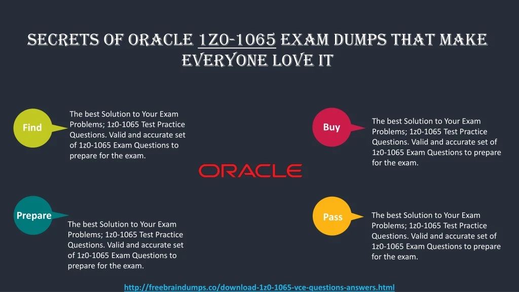 secrets of oracle 1z0 1065 exam dumps that make