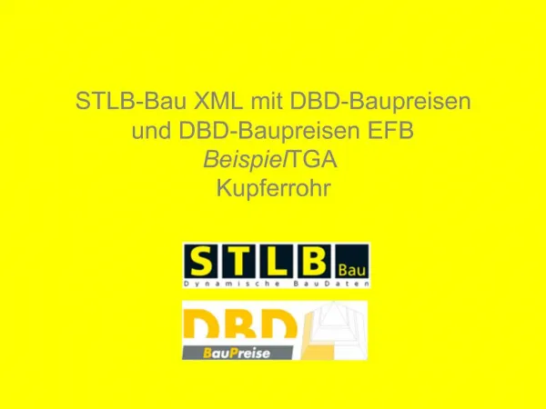 STLB-Bau XML mit DBD-Baupreisen und DBD-Baupreisen EFB Beispiel TGA Kupferrohr
