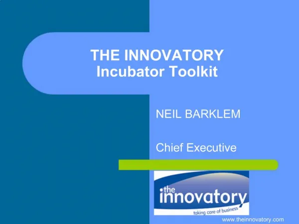 THE INNOVATORY Incubator Toolkit