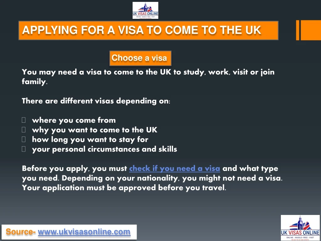 applying for a visa to come to the uk