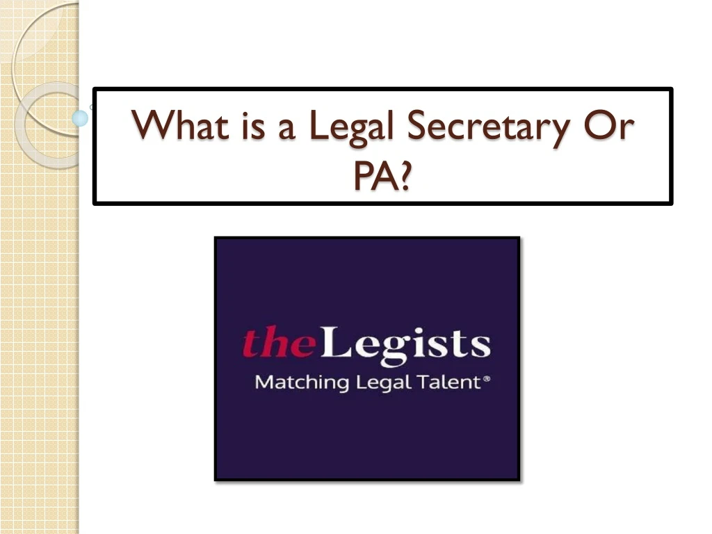 what is a legal secretary or pa